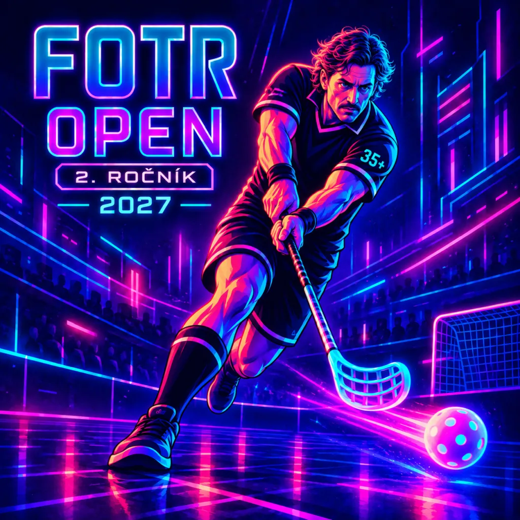 Plakát FOTR Open 2027 – 2. ročník (hráč při střele)